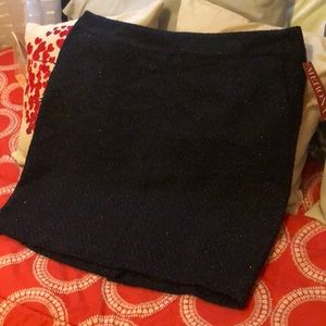 Navy blue skirt with gold stitching